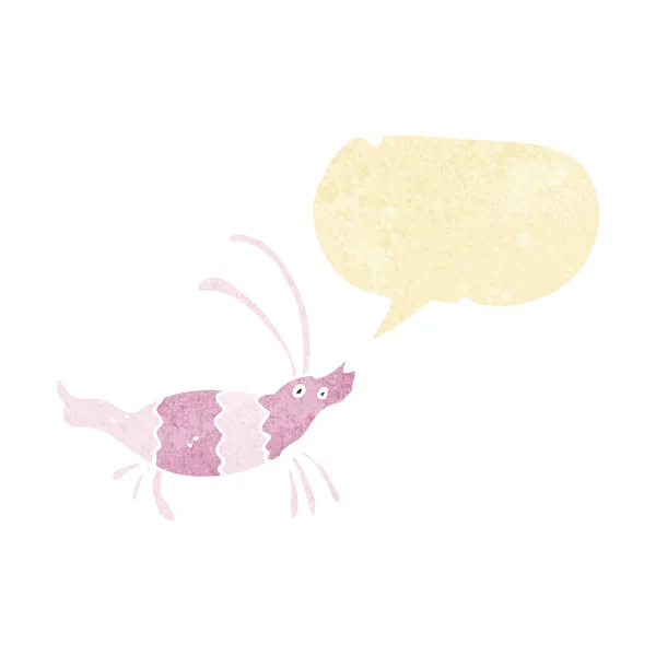 Cartoon shrimp with speech bubble — Stock Vector