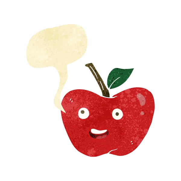Cartoon appel met tekstballon — Stockvector