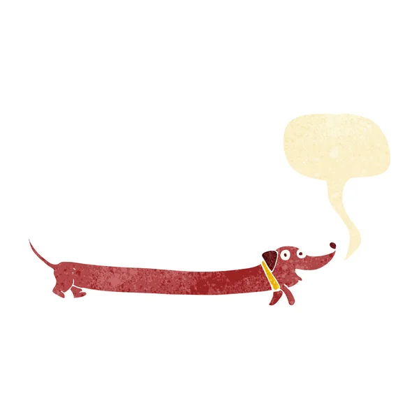 Desenho animado dachshund com bolha de fala — Vetor de Stock