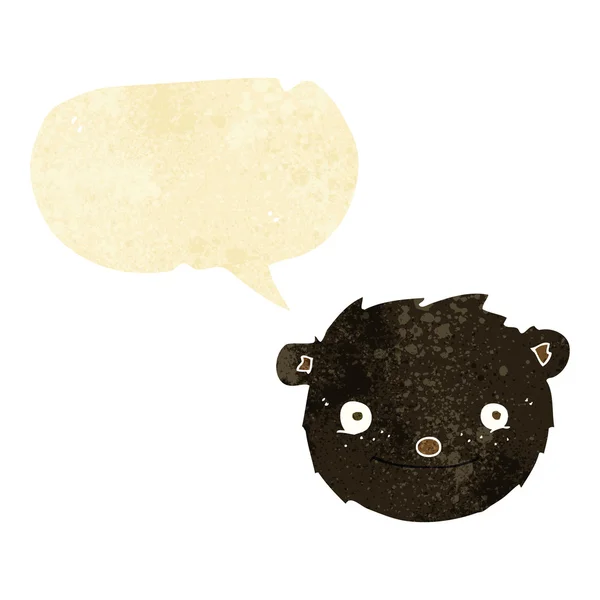 Kreslený černý medvěd hlavu s balónem — Stockový vektor
