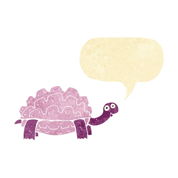 Kura-kura kartun dengan gelembung ucapan - Stok Vektor
