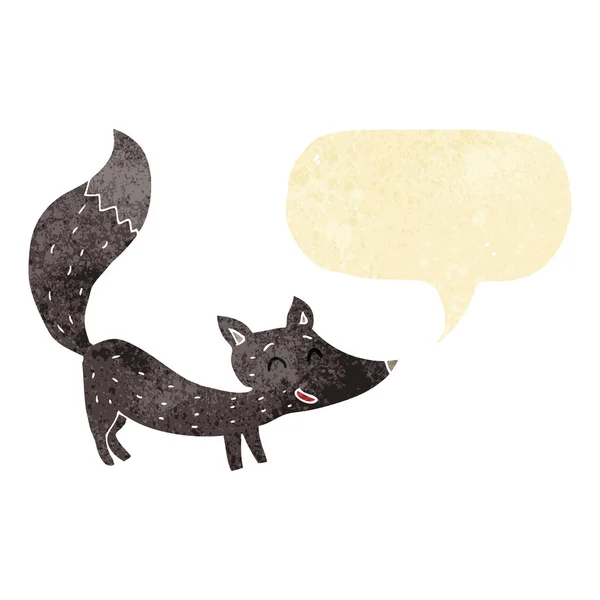 Dessin animé petit louveteau loup avec bulle de parole — Image vectorielle