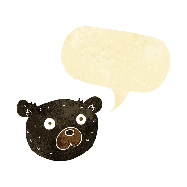 Cartoon black bear with speech bubble — Stock Vector