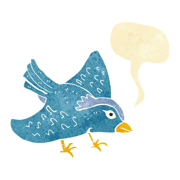 スピーチバブルのある漫画の庭の鳥 — ストックベクタ