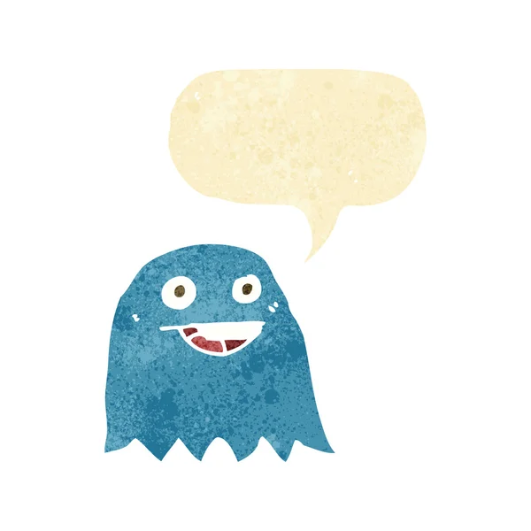 Cartoon ghost with speech bubble — Stock Vector