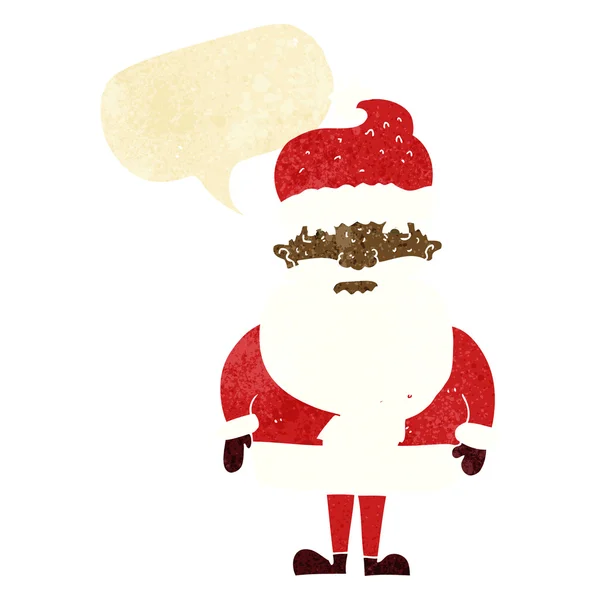 Dessin animé grincheux Père Noël claus avec bulle de parole — Image vectorielle