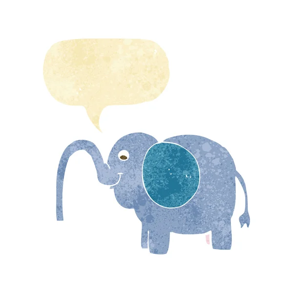 Карикатурный слон льет воду с пузырьком речи — стоковый вектор