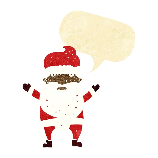 Dessin animé père Noël grincheux avec bulle de parole — Image vectorielle