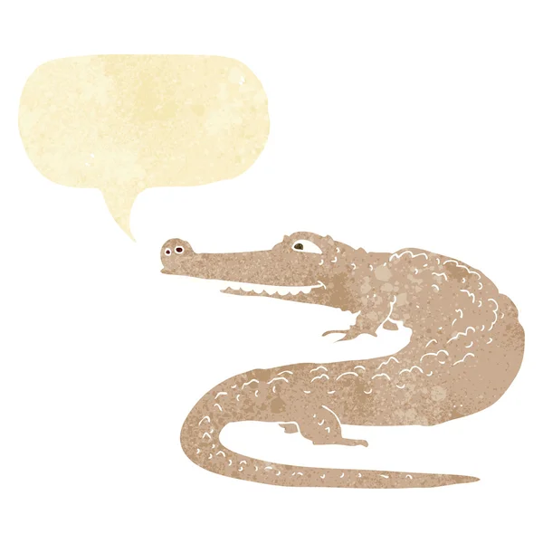 Cartoon alligator with speech bubble — Stock Vector