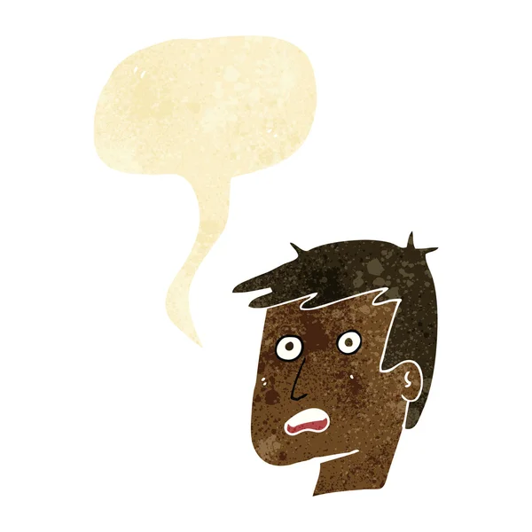 Karikatur unglückliches Gesicht mit Sprechblase — Stockvektor