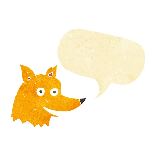 Cartoon fox hoofd met tekstballon — Stockvector