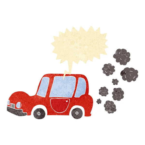 Coche de dibujos animados con burbuja de habla — Vector de stock