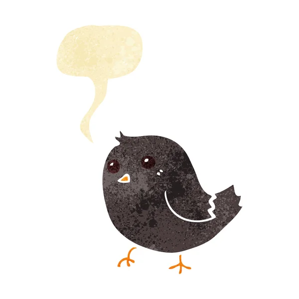 Oiseau de dessin animé avec bulle de parole — Image vectorielle