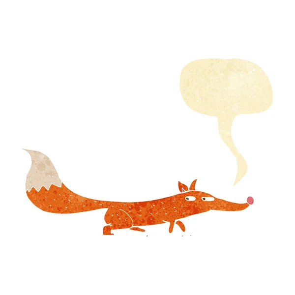 Desenho animado pequena raposa com fala bolha —  Vetores de Stock
