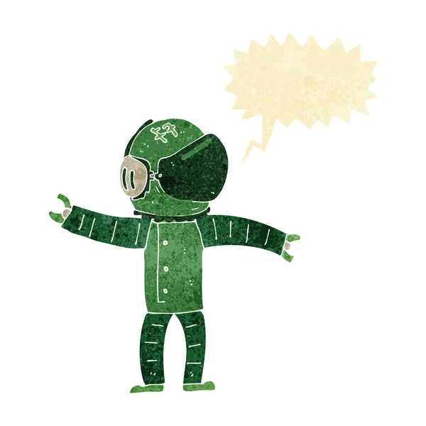 Cartoon-Astronaut mit Sprechblase — Stockvektor