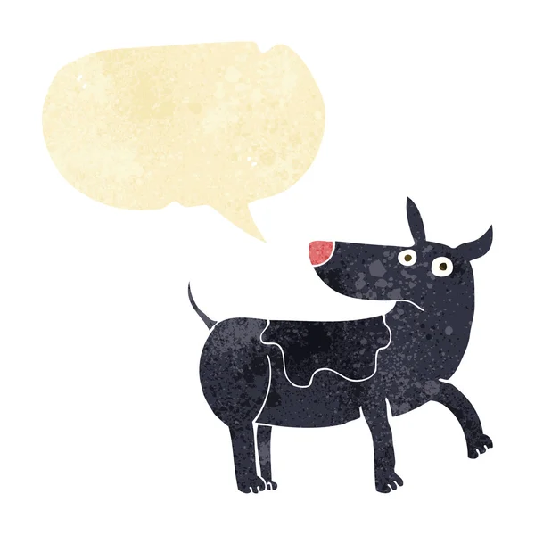 Funny cartoon dog with speech bubble — Stock Vector
