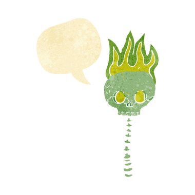 karikatür korkunç kafatası ve konuşma baloncuklu omurga