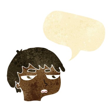 çizgi film konuşma baloncuğu ile rahatsız çocuk