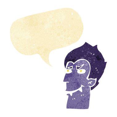 çizgi film vampir yüz ile konuşma balonu