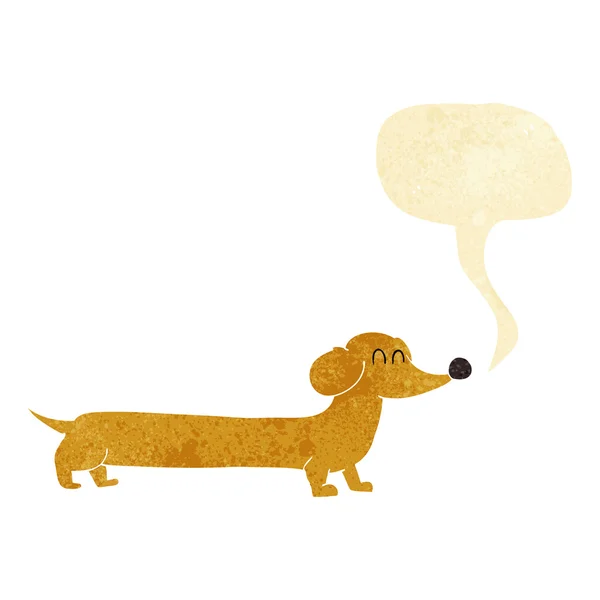 Desenho animado dachshund com bolha de fala — Vetor de Stock