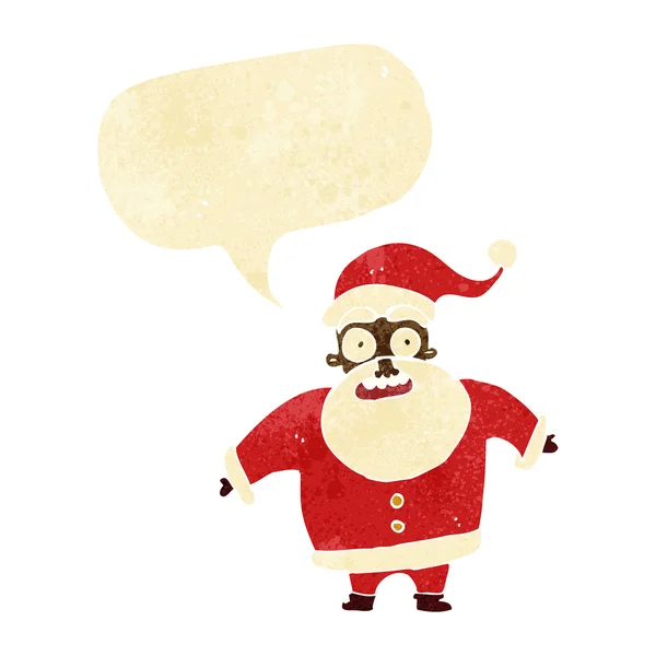 Cartoon shocked santa claus with speech bubble — Stock Vector
