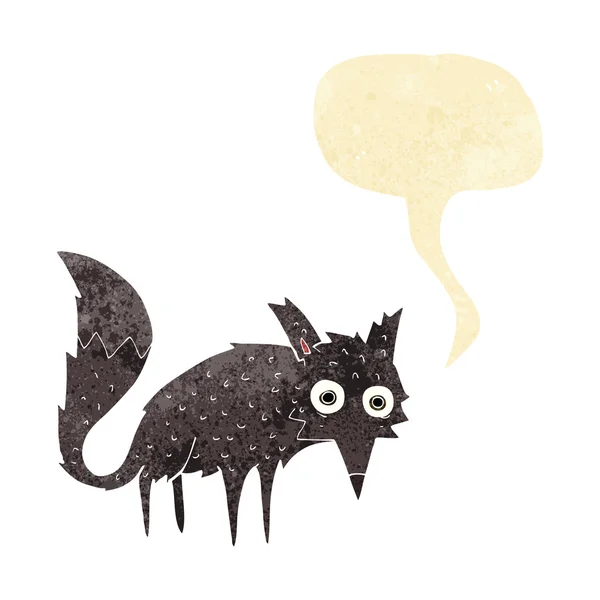 Lustiger Cartoon kleiner Wolf mit Sprechblase — Stockvektor