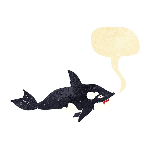 Kreskówkowy zabójca wieloryb z bańki mowy — Wektor stockowy