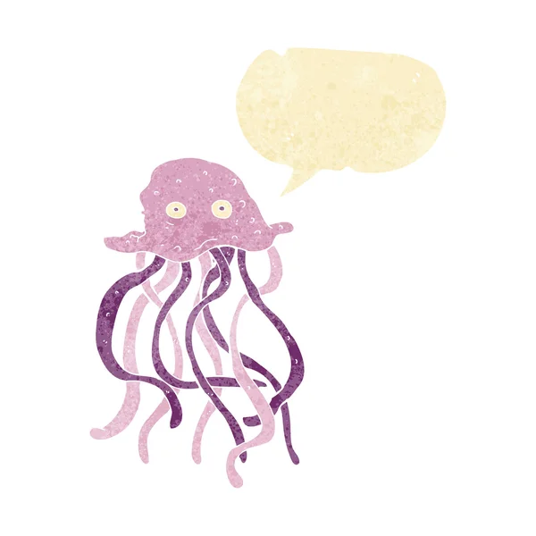 Pulpo de dibujos animados con burbuja del habla — Archivo Imágenes Vectoriales