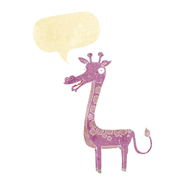 Girafe de dessin animé avec bulle de parole — Image vectorielle