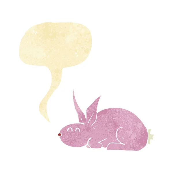 Lapin dessin animé avec bulle de parole — Image vectorielle