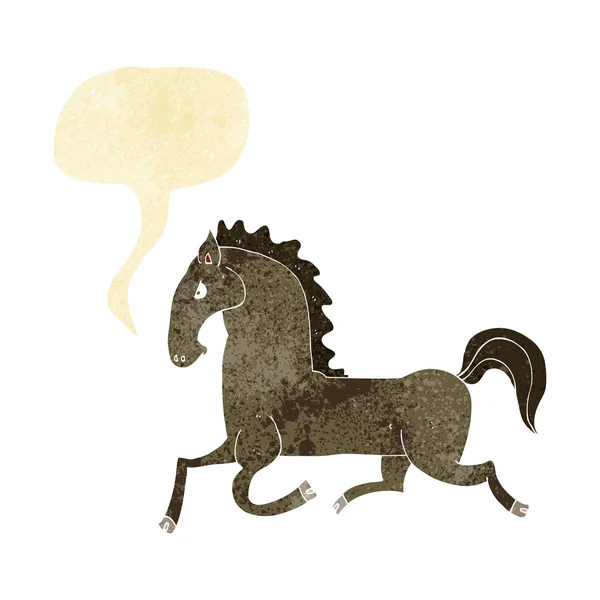 Cartoon running horse with speech bubble Royalty Free Stock Illustrations