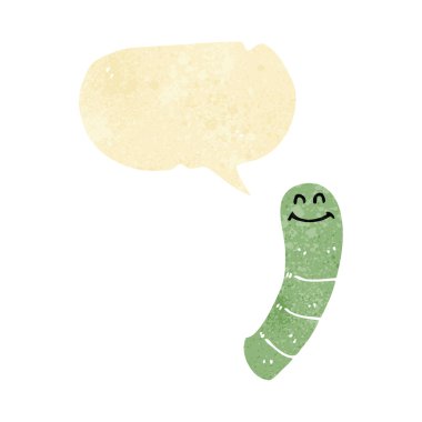 Konuşma baloncuklu çizgi film solucanı