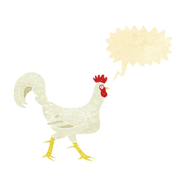 Cartoon cockerel with speech bubble — Stock Vector