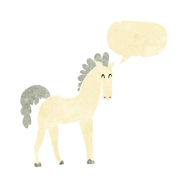 Мультяшный конь с пузырём речи — стоковый вектор