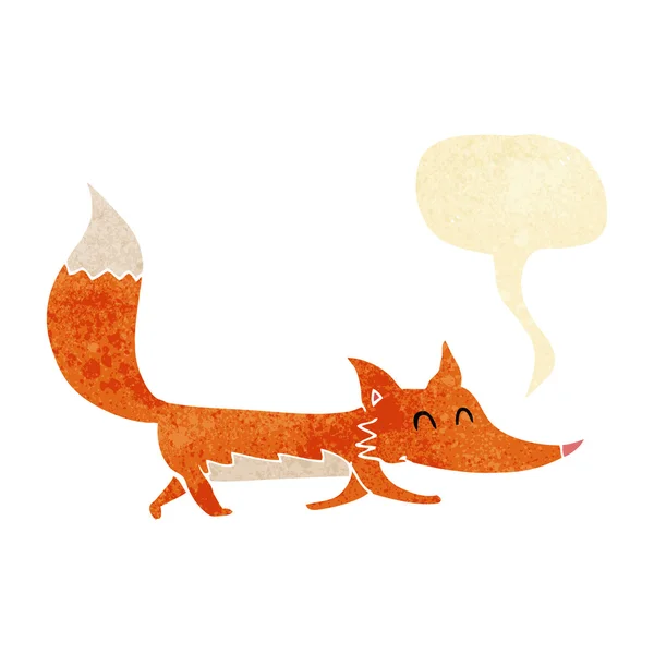 Dibujos animados pequeño zorro con burbuja de habla — Vector de stock