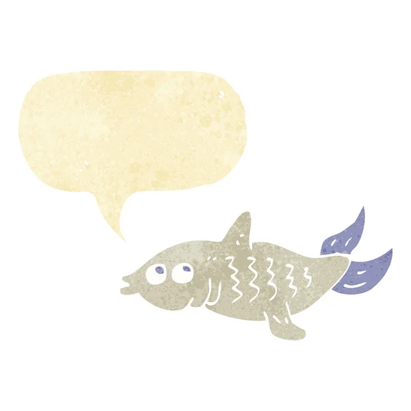 Poisson dessin animé avec bulle de parole — Image vectorielle