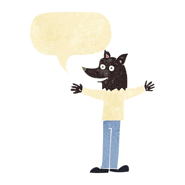 Cartoon weerwolf met spraakbel — Stockvector