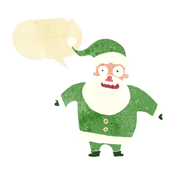 Cartoon shocked santa claus with speech bubble — Stock Vector