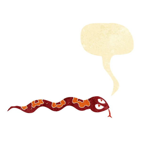 Kreskówki syczenie wąż z bańki mowy — Wektor stockowy