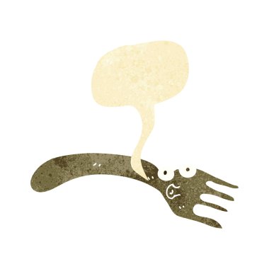 Konuşma baloncuklu çizgi film çatalı