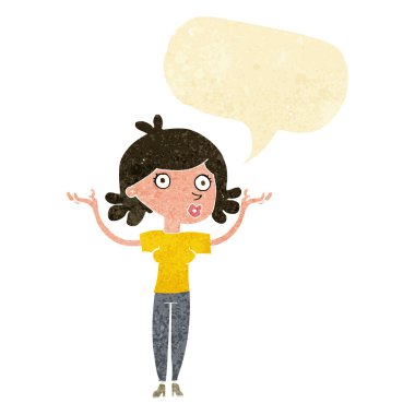 çizgi film kadın kolları ile konuşma balonu Hava atma