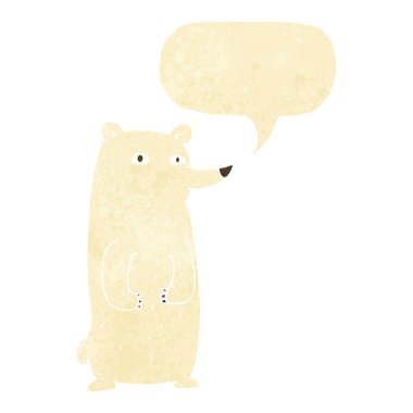 komik karikatür kutup ayısı ile konuşma balonu