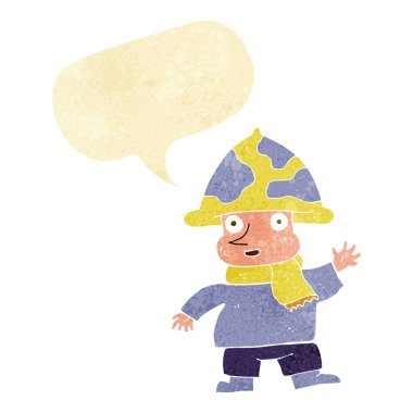 Konuşma balonlu mantar adam.