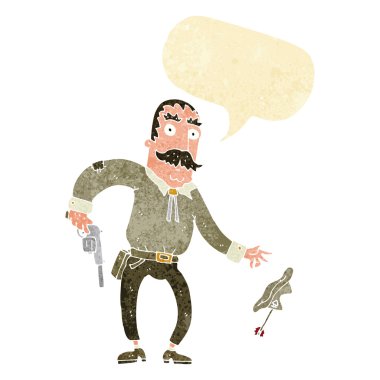 çizgi film Vahşi Batı Kovboyu konuşma balonu ile