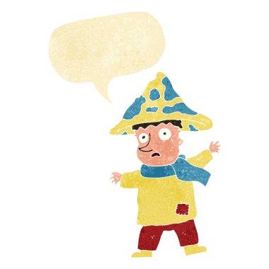 Konuşma balonlu sihirli mantar adam