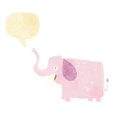 Konuşma balonlu mutlu bir fil.