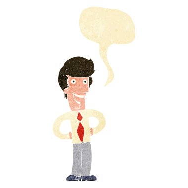 çizgi film mutlu adam konuşma baloncuğu ile