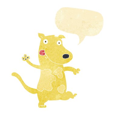 çizgi film mutlu köpek konuşma balonu ile