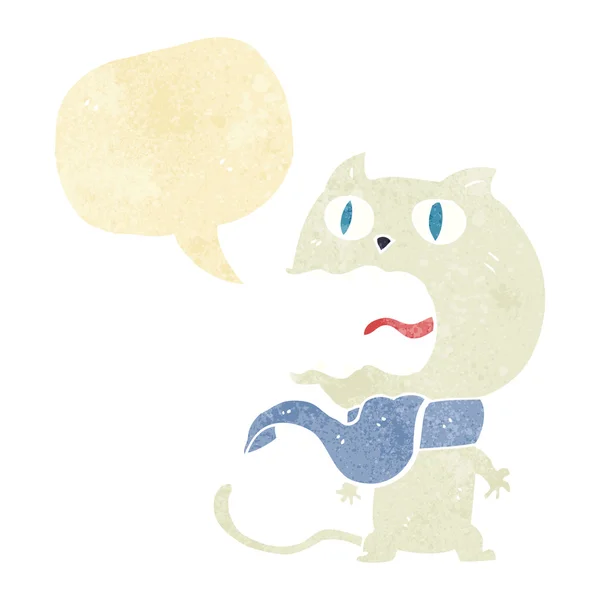 Cartoon bang kat met spraakbel — Stockvector
