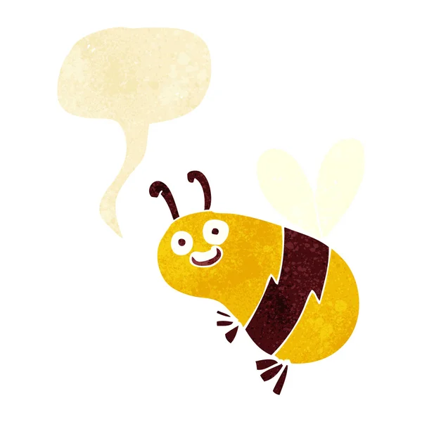 Vicces rajzfilm méh a beszéd buborék — Stock Vector